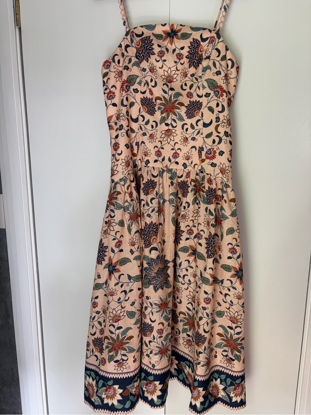 FARM Rio Cream Floral Midi Dress with Navy Border - Picture 7 of 8